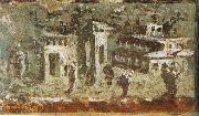 Wall painting houses at noon from Pompeii unknow artist
